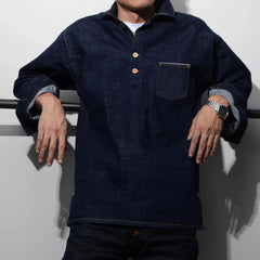 Hearujoy American Vintage Men Denim Shirt Oversized Loose Long Sleeve Pullover Top Spring Autumn Fashion Trendy Men's Clothing Streetwear