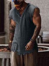 Hearujoy Vintage Tassels T-shirt Top Men Sleeveless V-Neck Loose Tank Blouse Summer Newest Male Fashion Waistcoat Tshirt Vest Streetwear