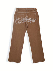 HEARUJOY - Five-pointed Star Pattern Loose Casual Trousers, Street Hip-hop Retro Style Fashion Leisure Pants