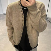 Hearujoy Vintage Overweight Pounds Mens Cardigan Sweater Luxury Design Jacquard Weave Hand Knitted Tops Autumn Winter Wool Knitwear Coat