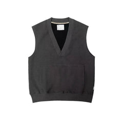 Hearujoy Oversized Men Vest Spring Autumn V-neck Sleeveless Sweatshirt Fashion Leisure Tank Top Fat Tshirts Coat Plus Size Suitable 150KG