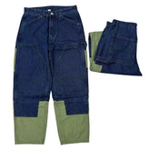 Hearujoy High Street Patchwork Jeans Men Loose Multi Pocket Cargo Pants Spring Autumn Fashion Vintage Straight Denim Trousers Streetwear