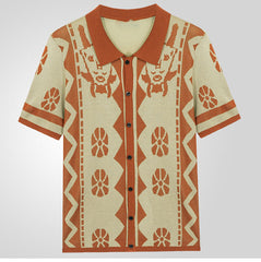 Hearujoy 2025 New Mens Jacquard knitting Polo Shirts High Quality Luxury Knitwear Summer Fashion Short Sleeve Lapel Button Cardigan