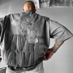 Hearujoy Oversized T Shirts For Men Hip Hop Streetwear Fashion Floral Print Short Sleeve Tees Summer Casual Loose O Neck T-shirt Trendy