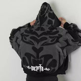 Hearujoy Y2K Dark Men's and Women's Gothic Printed Zipper Hoodie New Autumn and Winter Warm