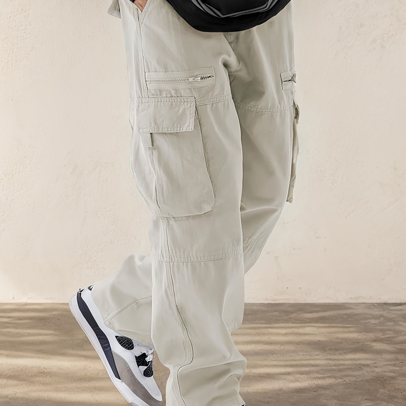 Hearujoy [Multi-Pocket Comfortable Drawstring Pants] Men's Casual Drawstring Pants with Flap Pockets - Comfortable, Stylish Multi-Pocket Design for Hiking & Streetwear