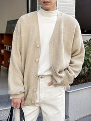 Hearujoy Loose Fit Solid-Colored Knitted Top - Simple, Perfect for Spring and Autumn