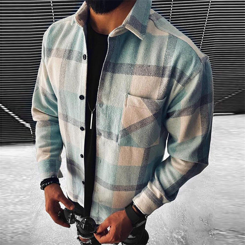 Hearujoy Vintage Men Plaid Shirt Oversize Fashion Loose Long sleeved Cardigan  Tops Spring Autumn Casual Shirts Streetwear For Mens