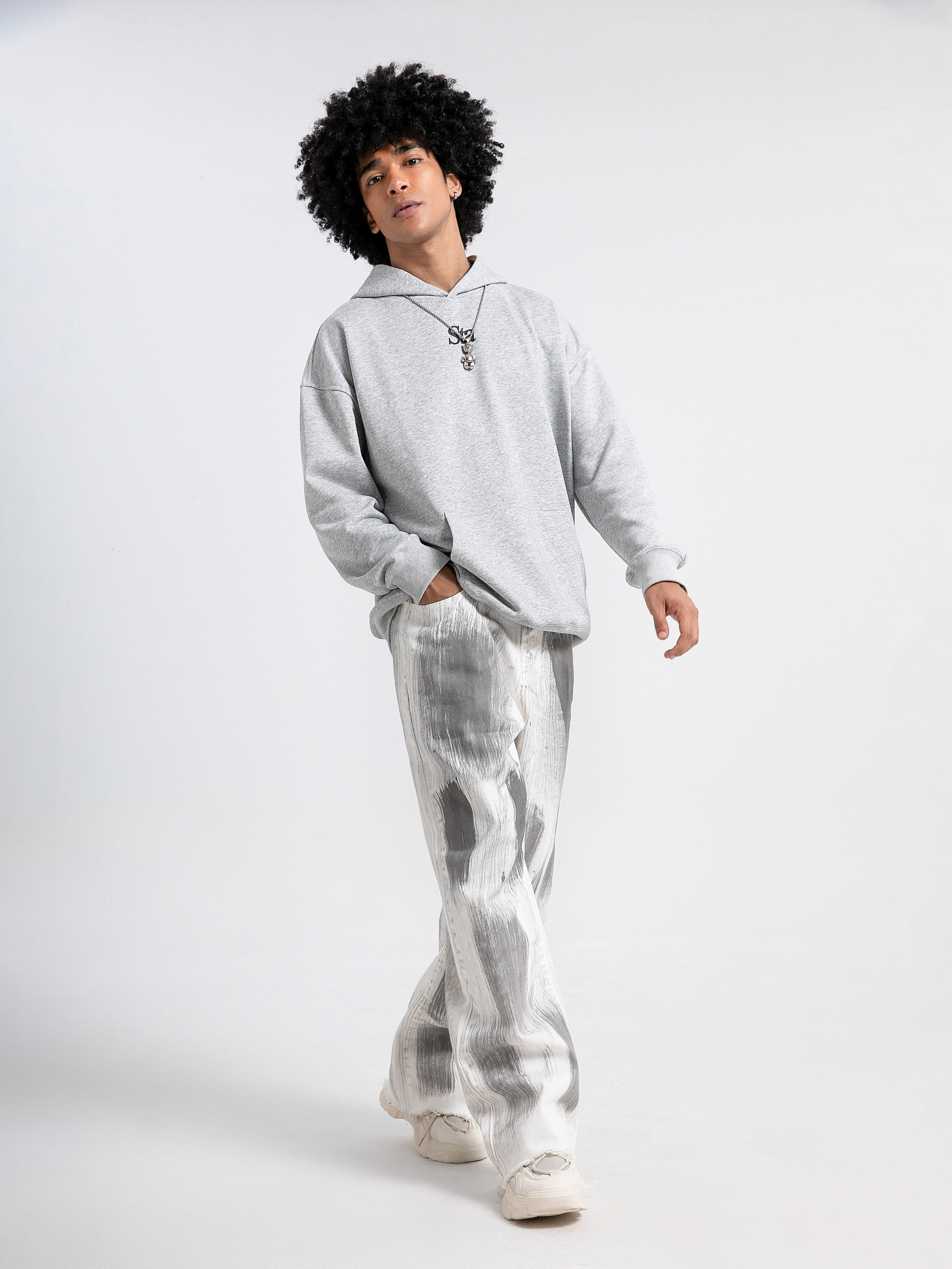 Hearujoy [New Loose Fitting Straight Jeans] Men's Denim New Street Trend Loose Fitting Straight Leg Wide Leg Jeans, Men's American Street Dance Skateboard Design, Casual Pants