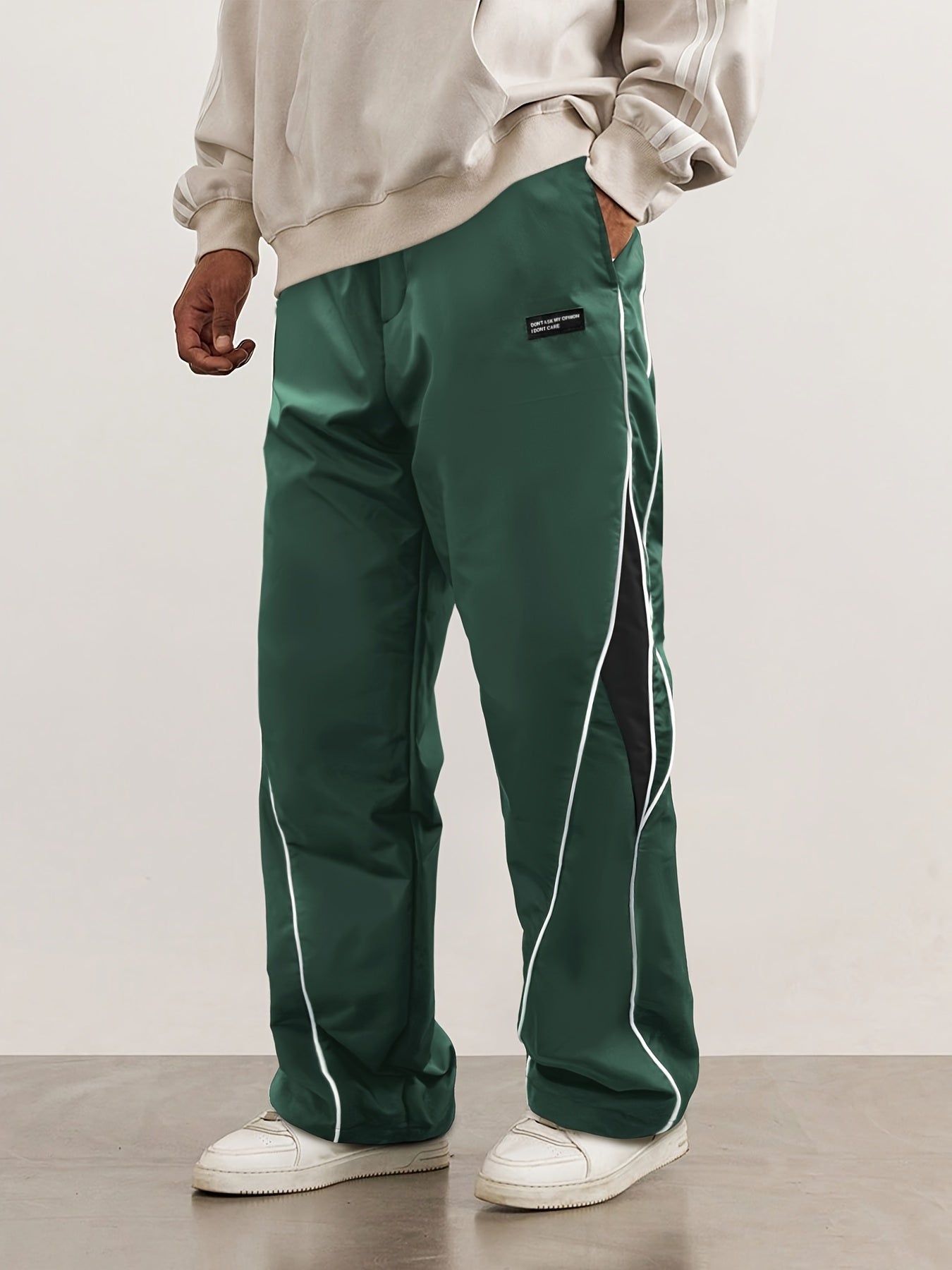 Hearujoy Trendy Cool Long Pants - Men's Loose Cozy Striped Sports Pants With Letter Print