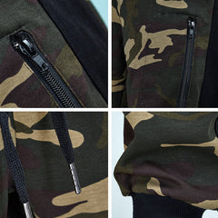 Hearujoy Striped Camouflage Patchwork Jogger Pants