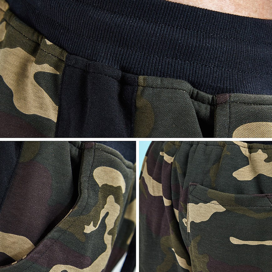 Hearujoy Striped Camouflage Patchwork Jogger Pants