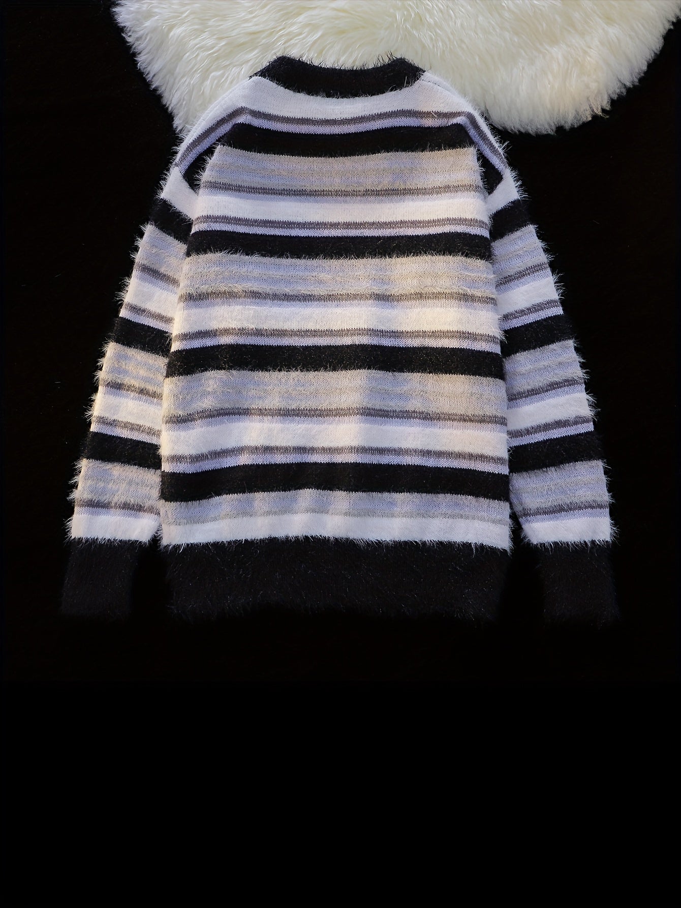 Hearujoy Cozy Striped Knit Sweater for Men - Casual Loose Fit, Color Block Design, Perfect for Fall/Winter