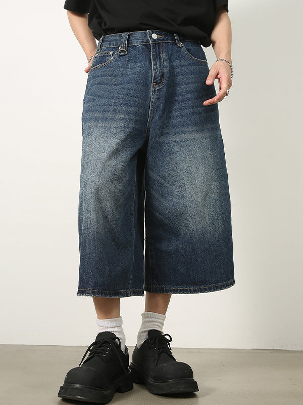 Hearujoy Vintage Oversize Cropped Ripped Baggy Jeans