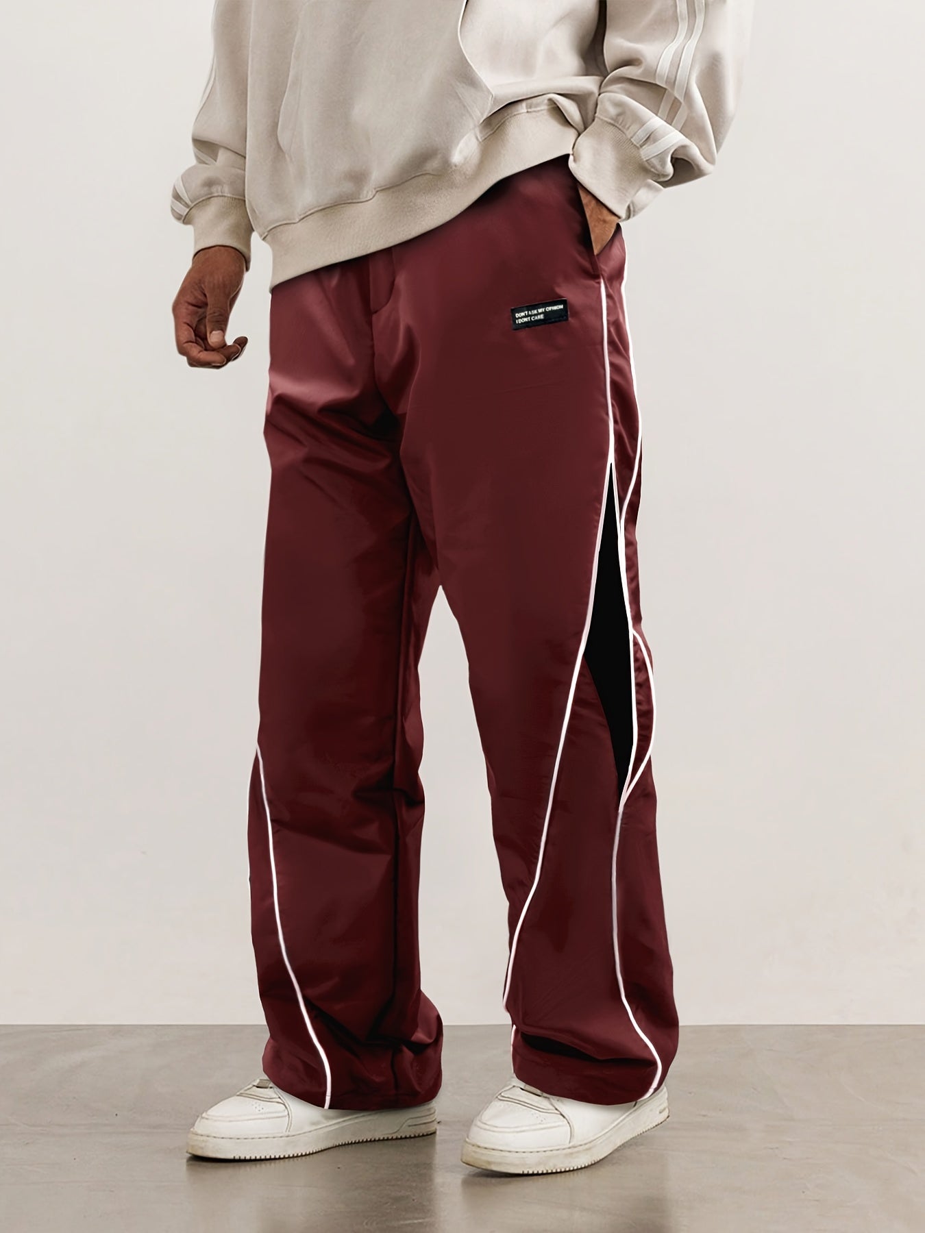 Hearujoy Trendy Cool Long Pants - Men's Loose Cozy Striped Sports Pants With Letter Print
