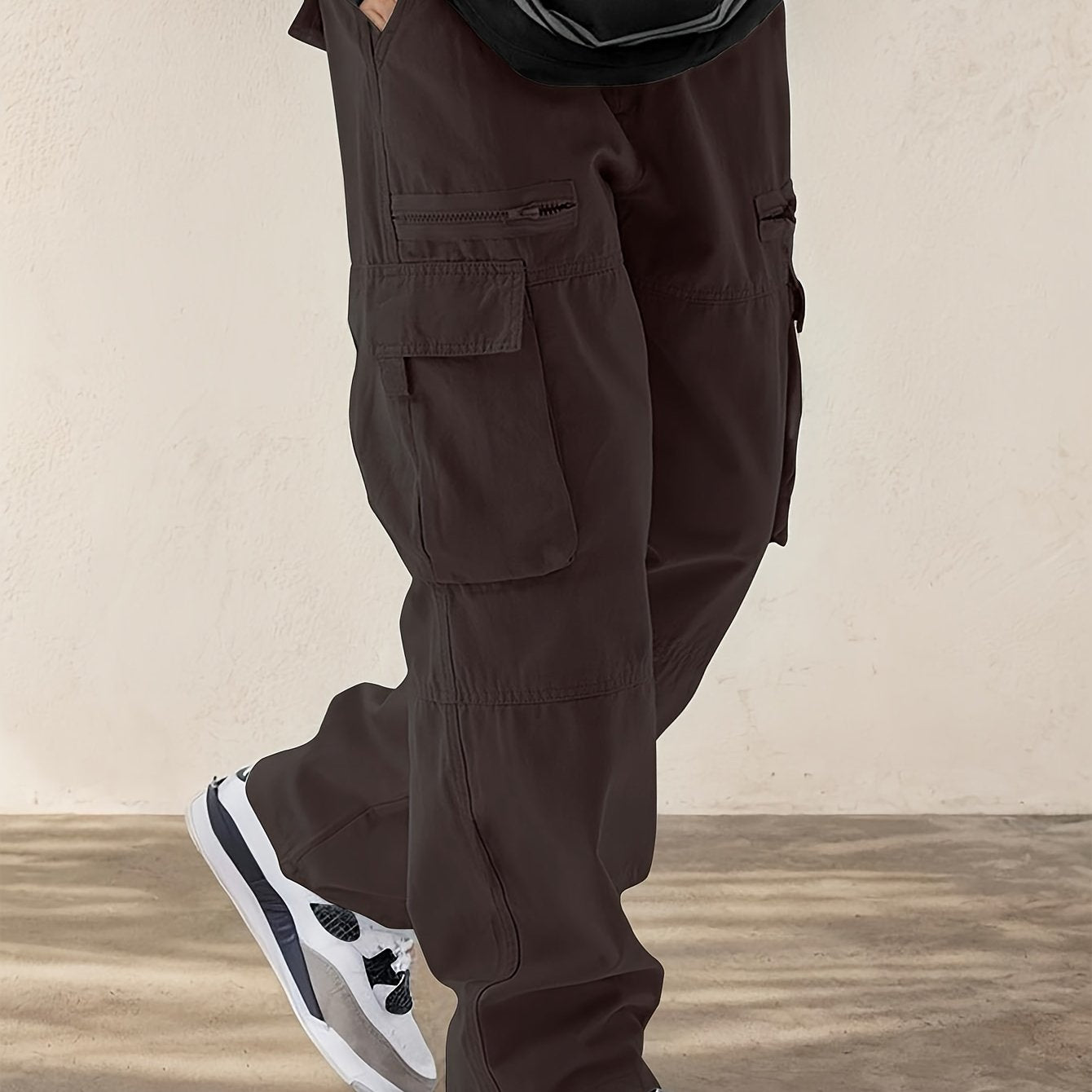 Hearujoy [Multi-Pocket Comfortable Drawstring Pants] Men's Casual Drawstring Pants with Flap Pockets - Comfortable, Stylish Multi-Pocket Design for Hiking & Streetwear
