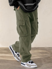 Hearujoy [Multi-Pocket Comfortable Drawstring Pants] Men's Casual Drawstring Pants with Flap Pockets - Comfortable, Stylish Multi-Pocket Design for Hiking & Streetwear