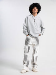 Hearujoy [New Loose Fitting Straight Jeans] Men's Denim New Street Trend Loose Fitting Straight Leg Wide Leg Jeans, Men's American Street Dance Skateboard Design, Casual Pants