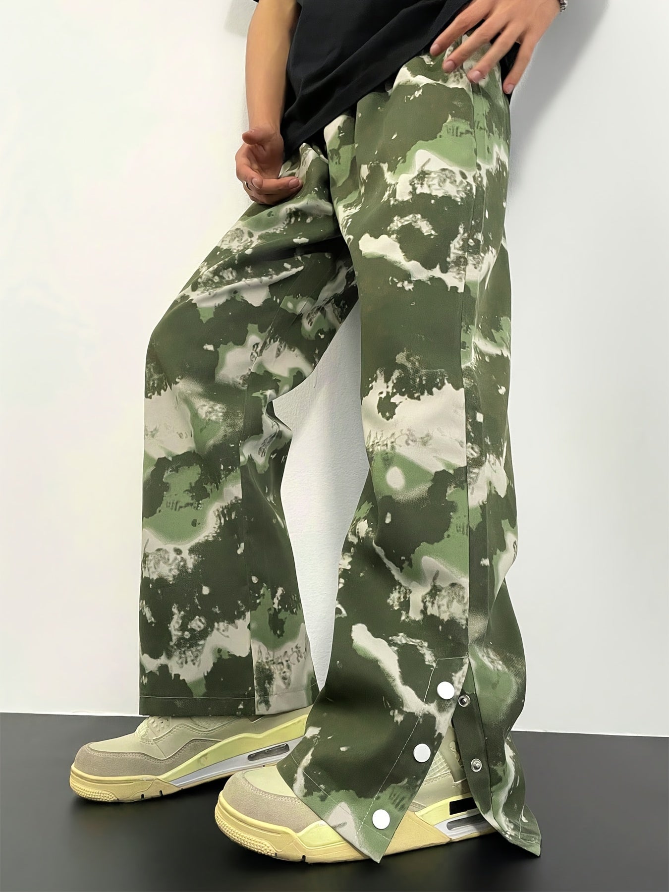 Hearujoy Men's Camouflage Sports Pants, Casual Street Style Athletic Wear, Hip Hop Pants With Pockets