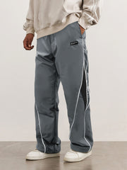 Hearujoy Trendy Cool Long Pants - Men's Loose Cozy Striped Sports Pants With Letter Print
