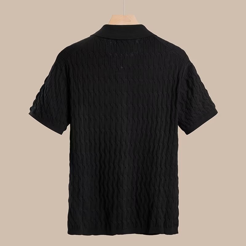 Hearujoy New Fashion Knit Polo Shirts Men Korean Style Slim Fit  Solid Short Sleeve Top Summer Trend Premium Polos Tshitrt  For Mens