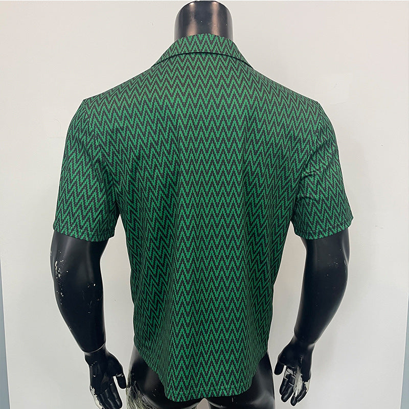 Hearujoy Vintage Diagonal Stripe Print Shirts For Men Fashion Casual Loose Cardigan Tops Summer New  Blouse Shirt Male Streetwear