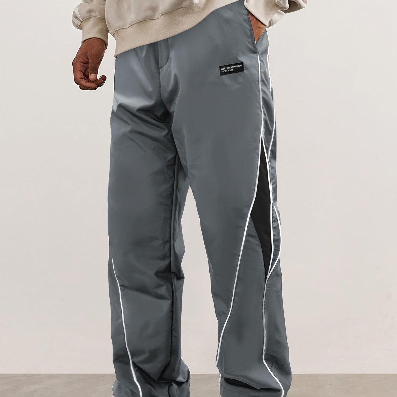 Hearujoy Trendy Cool Long Pants - Men's Loose Cozy Striped Sports Pants With Letter Print