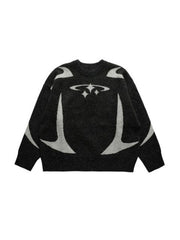 Hearujoy Loose fitting sweater with star jacquard design