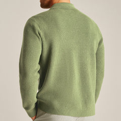Hearujoy Multi Pocket High-density Knitted Shirt For Men Casual Solid Color Long Sleeve Knit Jackets Autumn Fashion Vintage Sweaters