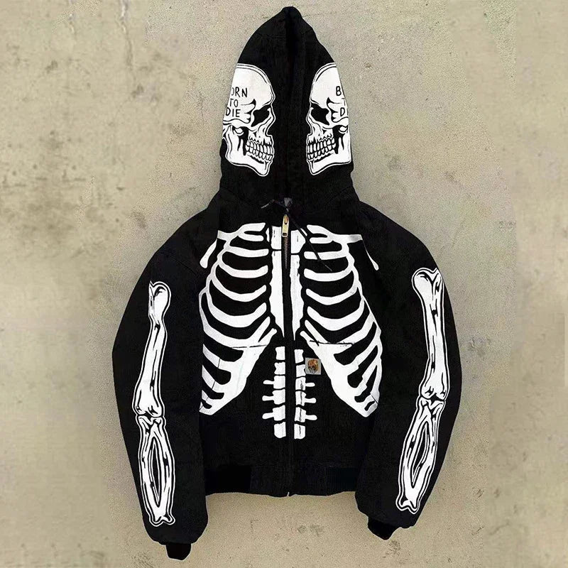 Hearujoy  Y2k red bulk items wholesale lots clothes Women Gothic zipper hoodie Sweatshirt women and men  bulk items wholesale lots tops