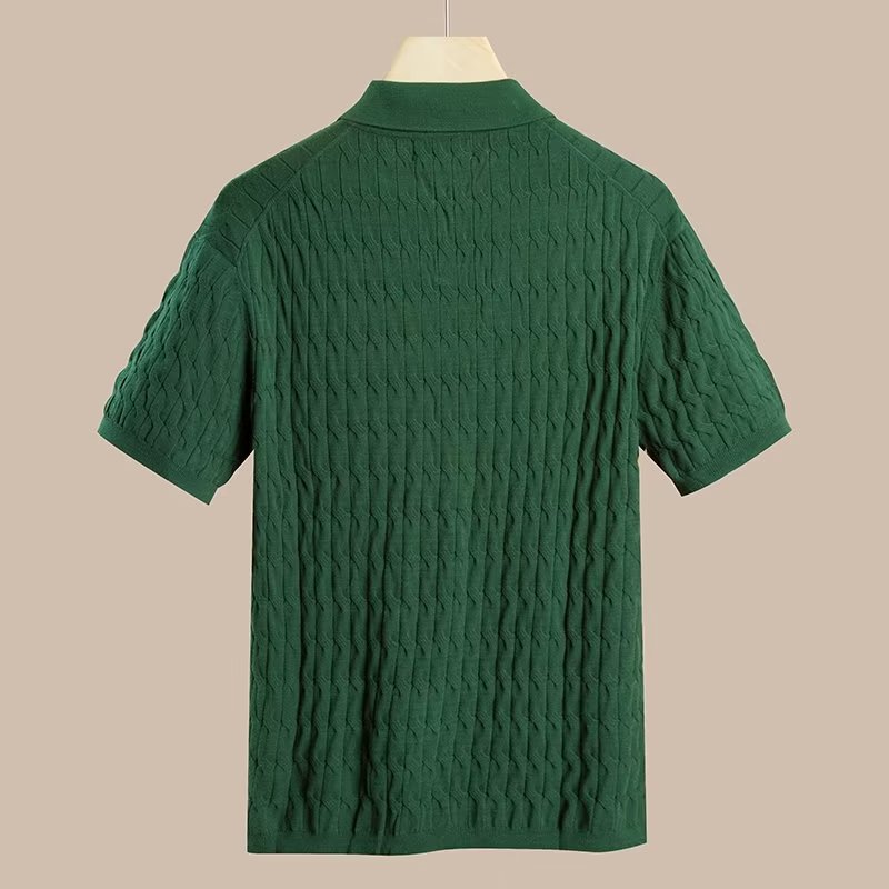 Hearujoy New Fashion Knit Polo Shirts Men Korean Style Slim Fit  Solid Short Sleeve Top Summer Trend Premium Polos Tshitrt  For Mens