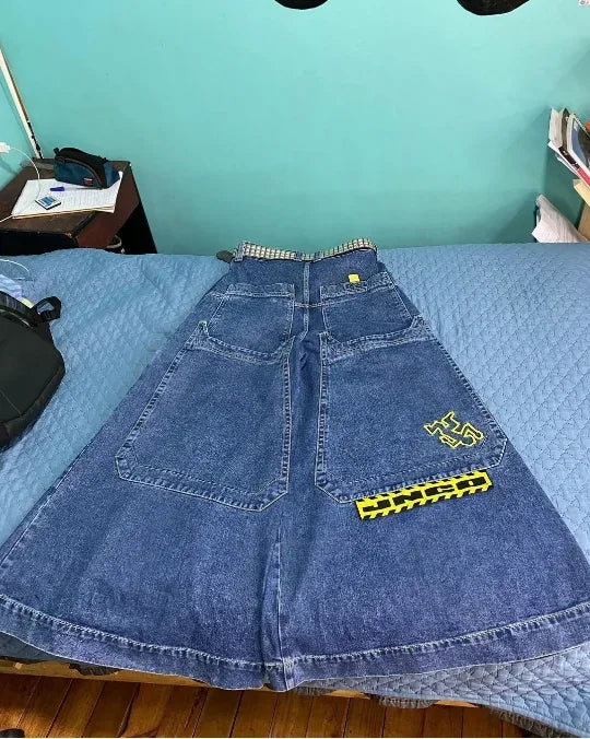 Hearujoy  Y2K Fashion American Baggy Jeans Oversized Pattern Printed High Waist Wide-leg Pants Harajuku Women Casual Slacks Streetwear