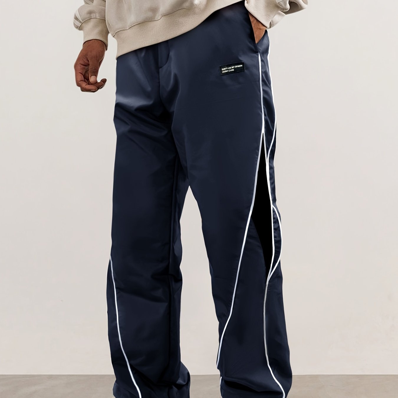 Hearujoy Trendy Cool Long Pants - Men's Loose Cozy Striped Sports Pants With Letter Print
