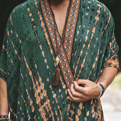Hearujoy Fashion Shawl  Mens Print Long Shirt Cardigan Summer Hawaiian Beach Sunscreen Cloak Casual Loose Cape Coat Clothing For Men 6XL