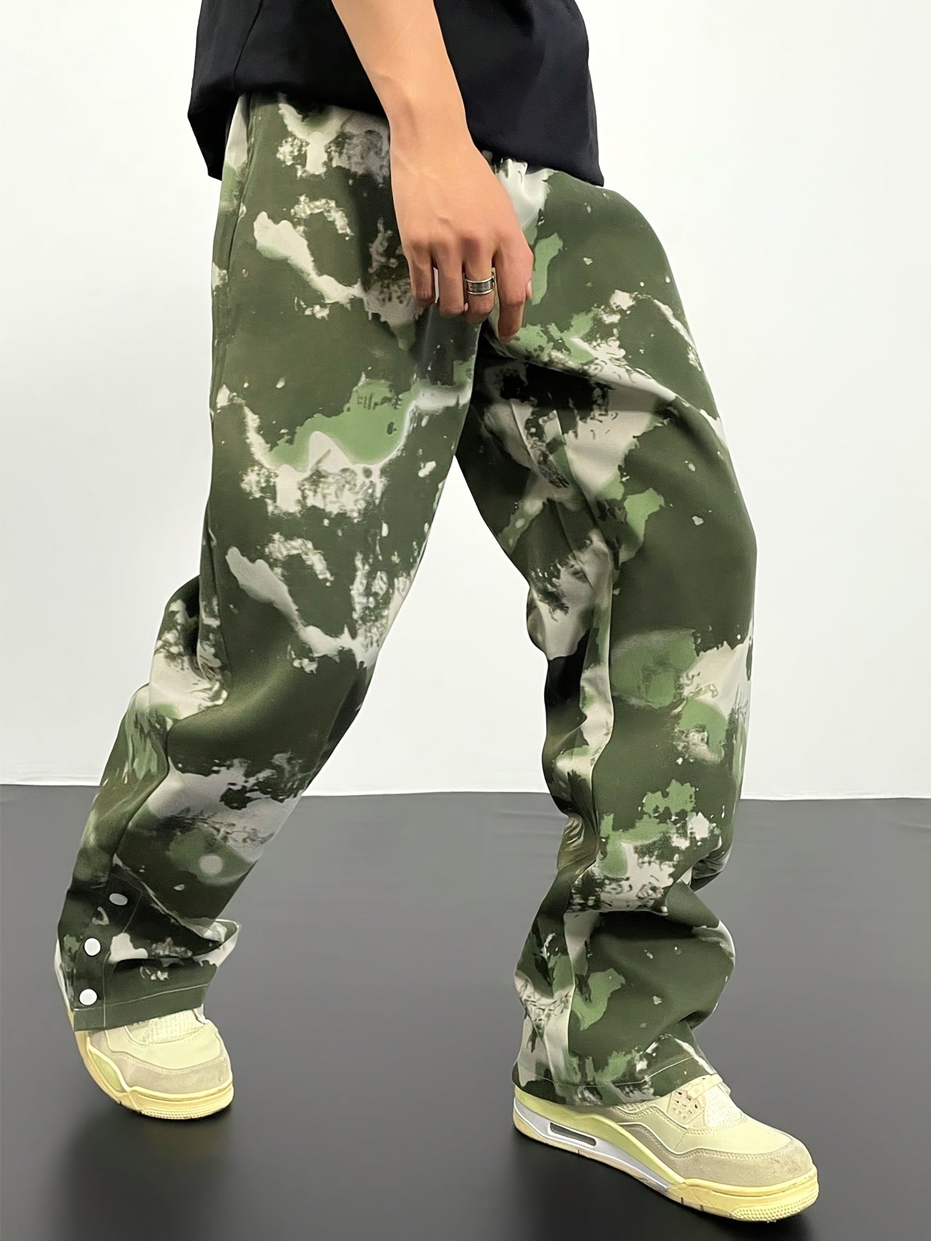 Hearujoy Men's Camouflage Sports Pants, Casual Street Style Athletic Wear, Hip Hop Pants With Pockets