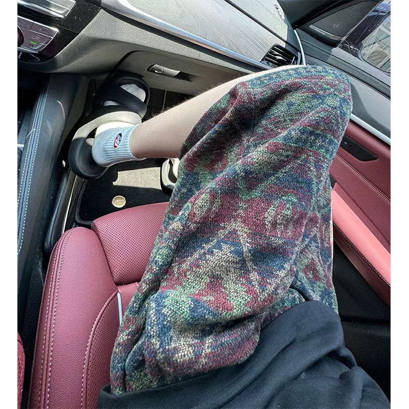Hearujoy Vintage Ethnic Style knitted Shorts Men Oversized Elastic Waist Drawstring Knee Length Mid Pants Summer Moroccan Casual shorts