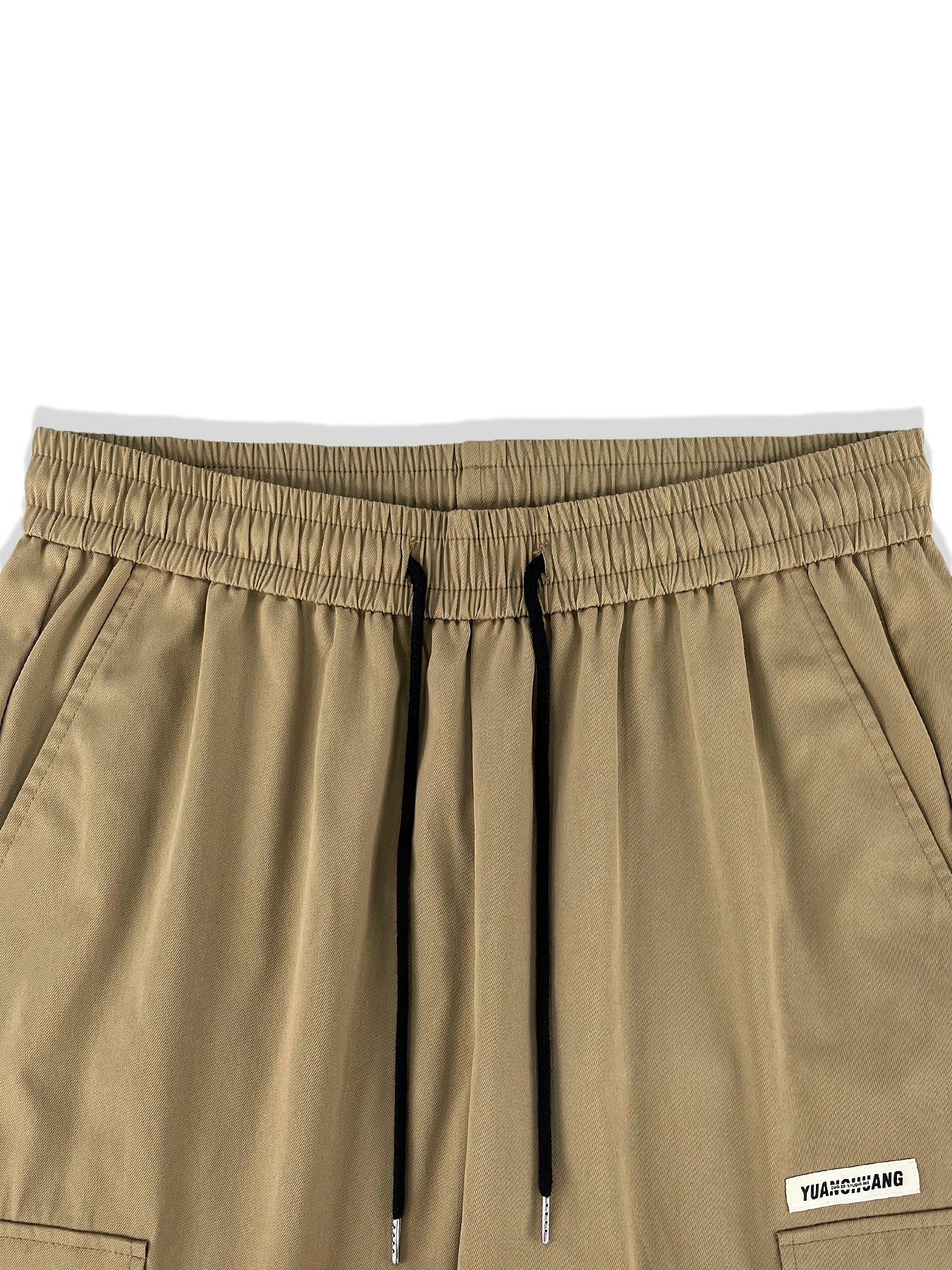 Hearujoy Men'S Casual Mid-Waist Polyester Sweatpants, Solid Color, Non-Stretch Fabric, Woven, Regular Fit with Pockets, Elastic Waist Drawstring Leg, 155g/m² - Versatile for Casual & Sports Use