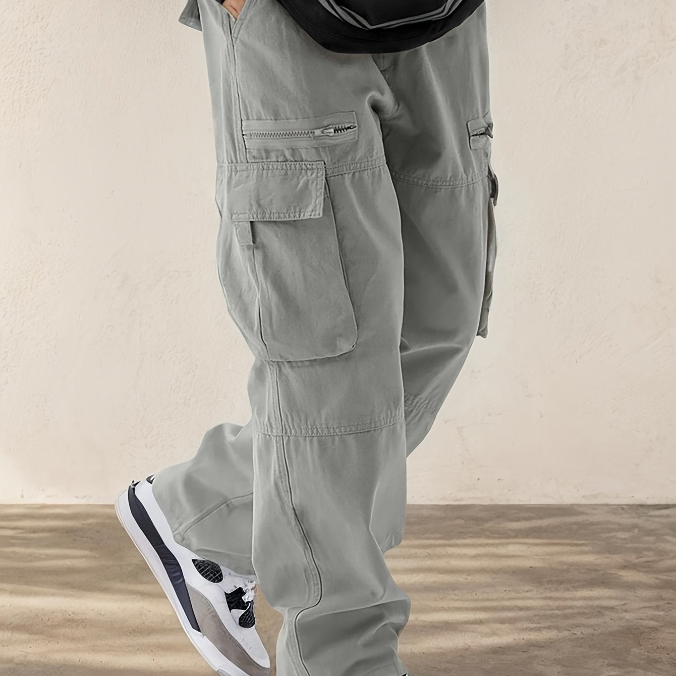 Hearujoy [Multi-Pocket Comfortable Drawstring Pants] Men's Casual Drawstring Pants with Flap Pockets - Comfortable, Stylish Multi-Pocket Design for Hiking & Streetwear
