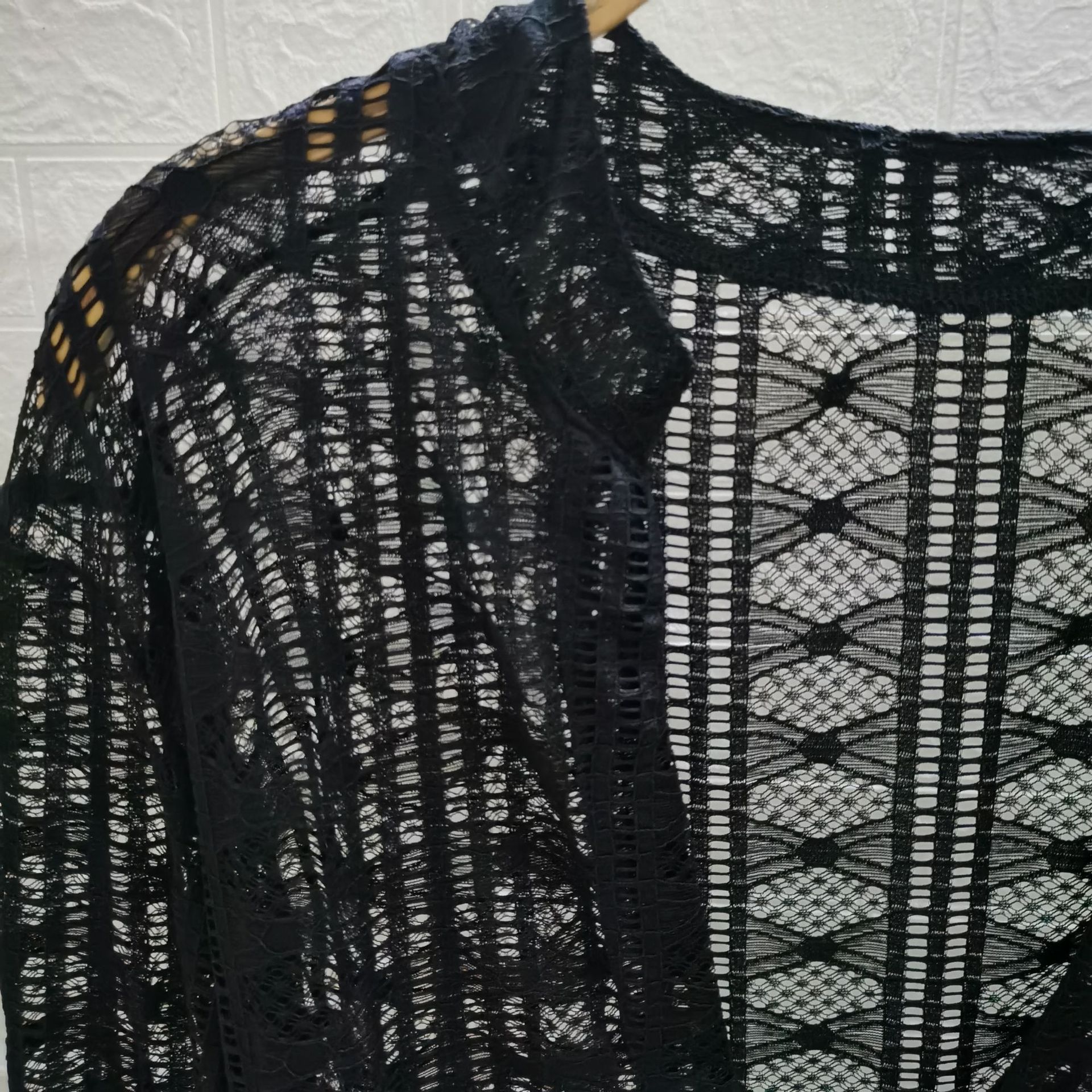 Hearujoy Fishing Net Transparent Shirt For Men V-neck Lace Long Sleeved Tshirts Tops Autumn Fashion Sexy Mesh Hollow Out Shirts Pullover