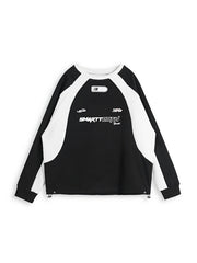 Hearujoy Contrast Retro Sport Block Print Sweatshirt