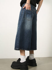 Hearujoy Vintage Oversize Cropped Ripped Baggy Jeans