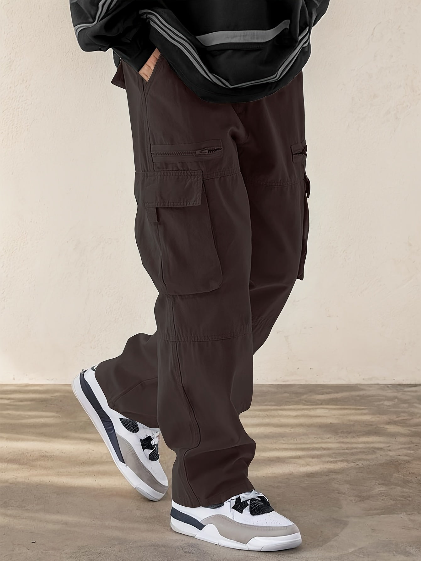 Hearujoy [Multi-Pocket Comfortable Drawstring Pants] Men's Casual Drawstring Pants with Flap Pockets - Comfortable, Stylish Multi-Pocket Design for Hiking & Streetwear