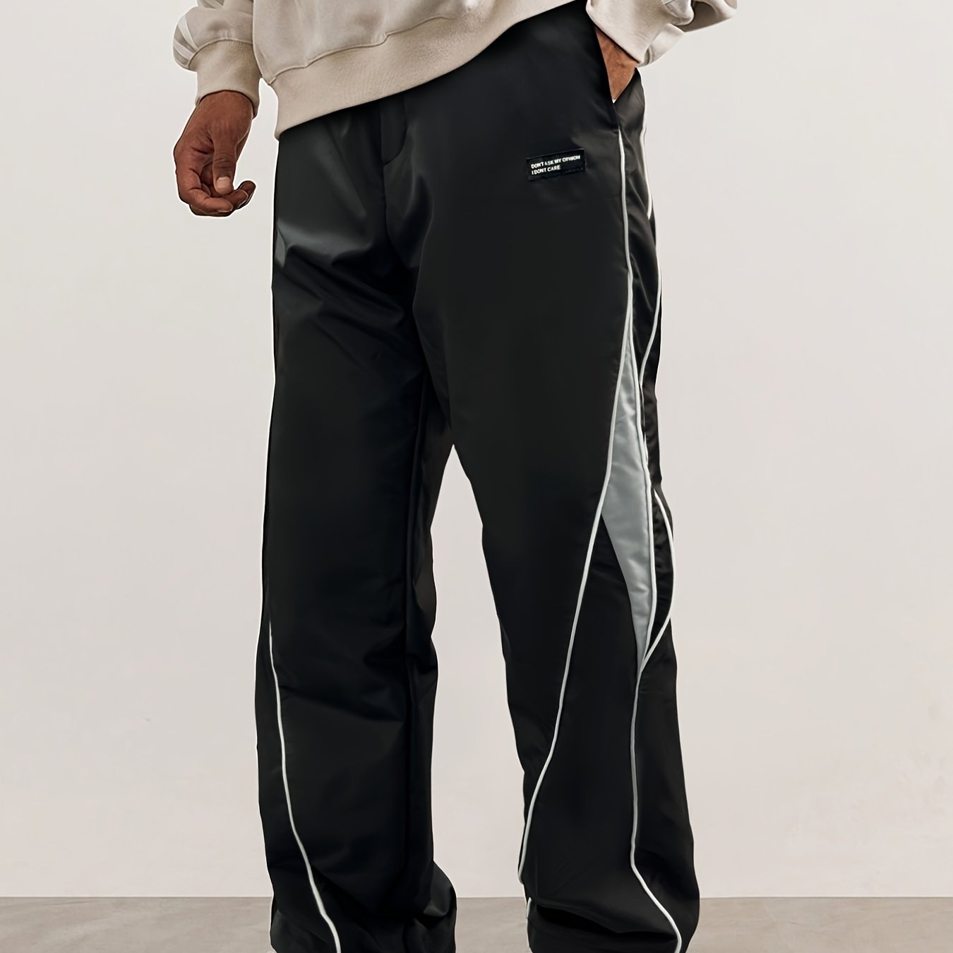 Hearujoy Trendy Cool Long Pants - Men's Loose Cozy Striped Sports Pants With Letter Print
