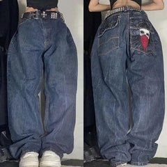Hearujoy  Y2K Fashion American Baggy Jeans Oversized Pattern Printed High Waist Wide-leg Pants Harajuku Women Casual Slacks Streetwear