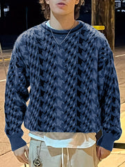 Hearujoy Autumn And Winter Men'S And Women'S Color-Blocking Patterned Loose Casual Stylish Versatile Knitted Pullover.