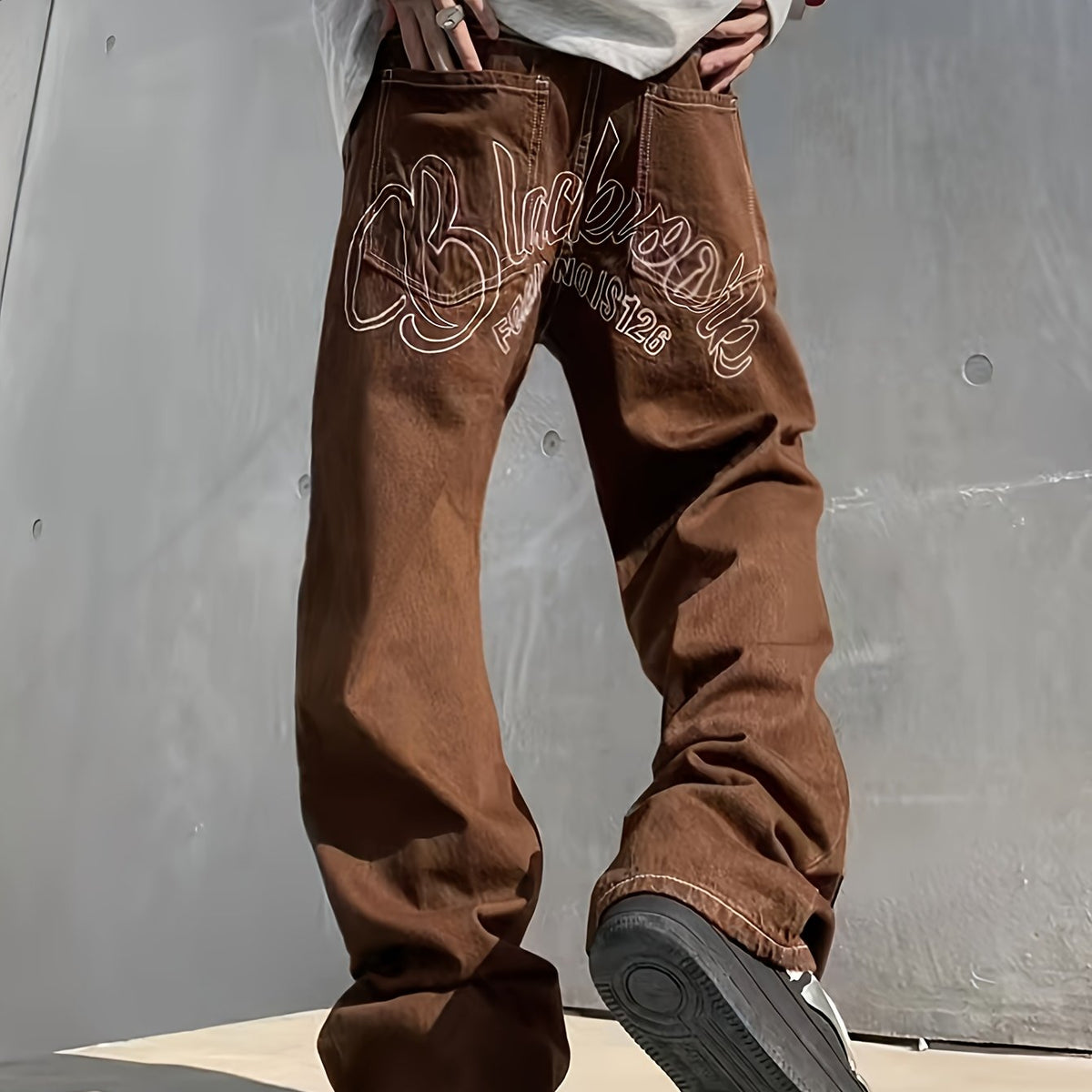 HEARUJOY  -  Five-pointed Star Pattern Loose Casual Trousers, Street Hip-hop Retro Style Fashion Leisure Pants