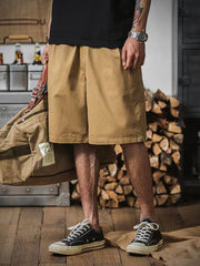 Hearujoy Vintage Gurkha Shorts Men Safari Style High Waist Buckle Button Knee Length Naples Pants Summer Casual Loose Shorts High Quality