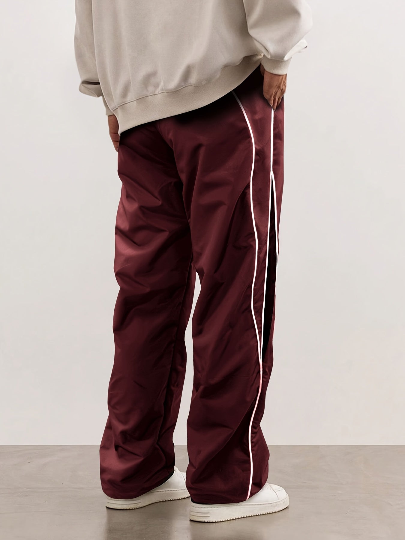 Hearujoy Trendy Cool Long Pants - Men's Loose Cozy Striped Sports Pants With Letter Print