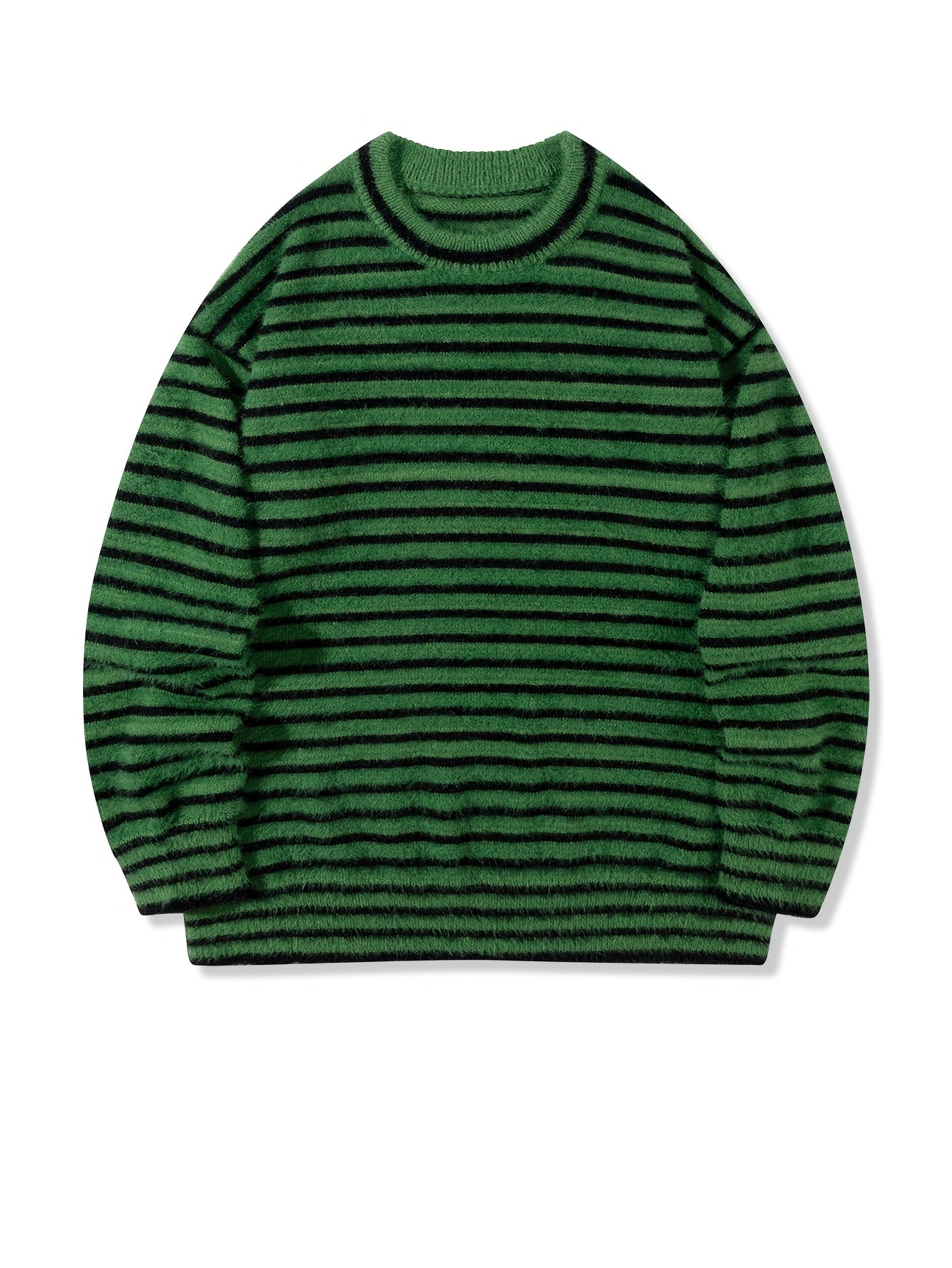 Hearujoy Men's Striped Knit Sweater for Autumn And Winter, Casual Trendy Warm Pullover As Gift