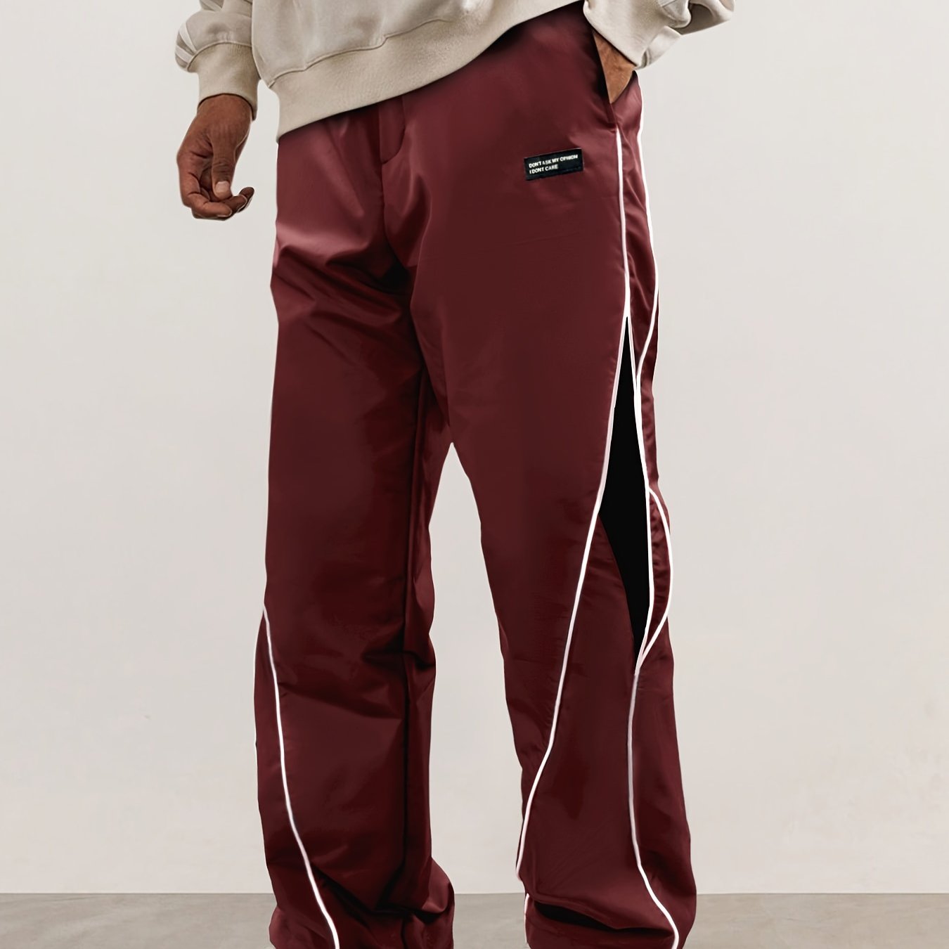 Hearujoy Trendy Cool Long Pants - Men's Loose Cozy Striped Sports Pants With Letter Print